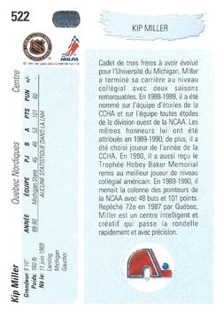 1990-91 Upper Deck French #522 Kip Miller Back