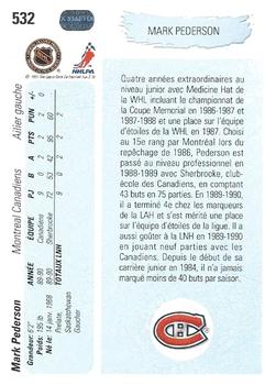 1990-91 Upper Deck French #532 Mark Pederson Back