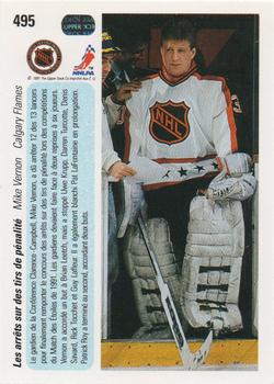 1990-91 Upper Deck French #495 Mike Vernon Back