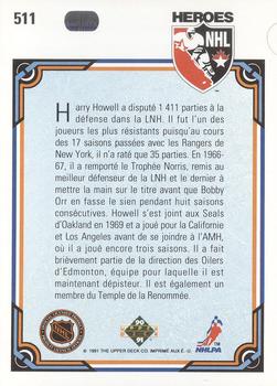1990-91 Upper Deck French #511 Harry Howell Back