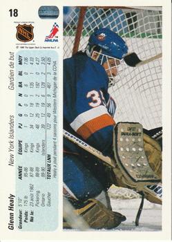 1990-91 Upper Deck French #18 Glenn Healy Back