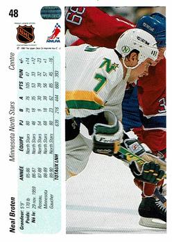 1990-91 Upper Deck French #48 Neal Broten Back