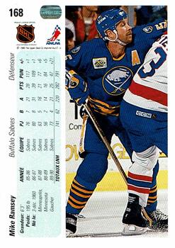 1990-91 Upper Deck French #168 Mike Ramsey Back