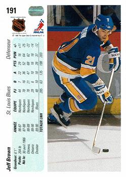 1990-91 Upper Deck French #191 Jeff Brown Back