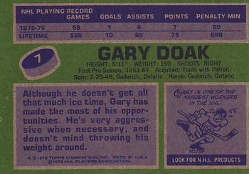 1976-77 Topps #7 Gary Doak Back