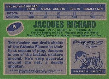 1976-77 Topps #8 Jacques Richard Back