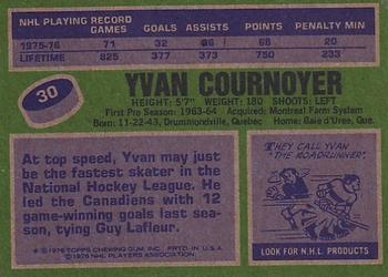 1976-77 Topps #30 Yvan Cournoyer Back