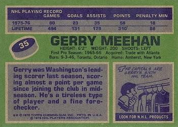 1976-77 Topps #35 Gerry Meehan Back