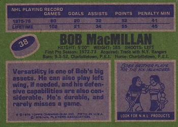 1976-77 Topps #38 Bob MacMillan Back