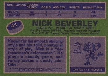 1976-77 Topps #41 Nick Beverley Back