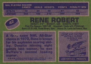 1976-77 Topps #42 Rene Robert Back