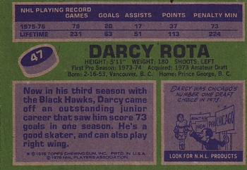 1976-77 Topps #47 Darcy Rota Back