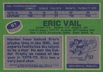 1976-77 Topps #51 Eric Vail Back
