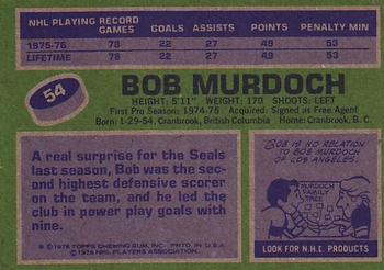 1976-77 Topps #54 Bob Murdoch Back