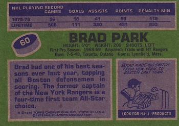1976-77 Topps #60 Brad Park Back