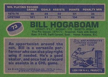 1976-77 Topps #73 Bill Hogaboam Back
