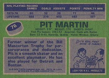 1976-77 Topps #76 Pit Martin Back