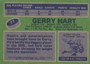 1976-77 Topps #77 Gerry Hart Back
