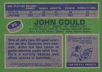 1976-77 Topps #85 John Gould Back