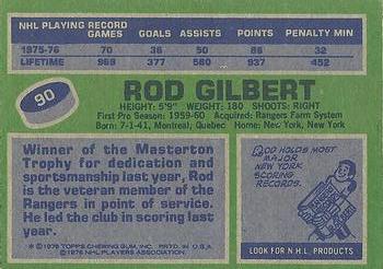 1976-77 Topps #90 Rod Gilbert Back