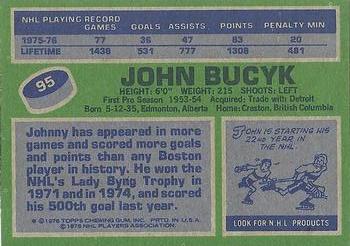 1976-77 Topps #95 John Bucyk Back