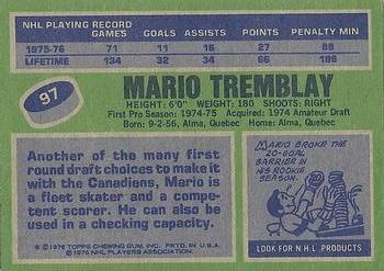 1976-77 Topps #97 Mario Tremblay Back