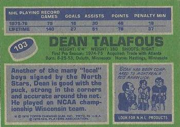1976-77 Topps #103 Dean Talafous Back