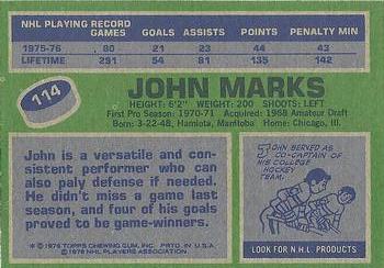 1976-77 Topps #114 John Marks Back