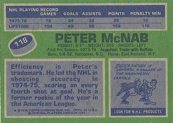 1976-77 Topps #118 Peter McNab Back