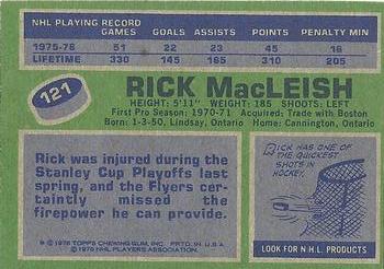 1976-77 Topps #121 Rick MacLeish Back