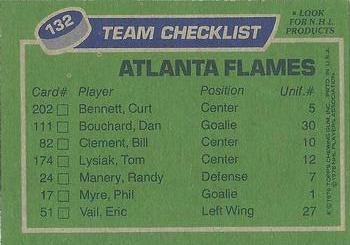 1976-77 Topps #132 Atlanta Flames Back