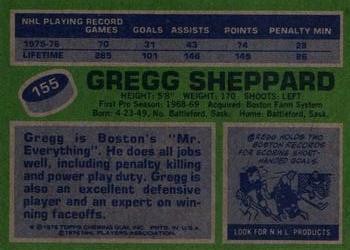 1976-77 Topps #155 Gregg Sheppard Back