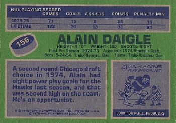 1976-77 Topps #156 Alain Daigle Back