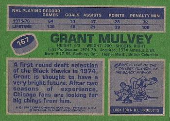 1976-77 Topps #167 Grant Mulvey Back