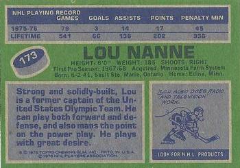 1976-77 Topps #173 Lou Nanne Back