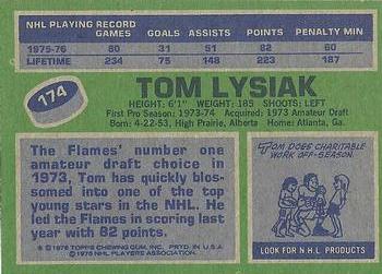 1976-77 Topps #174 Tom Lysiak Back