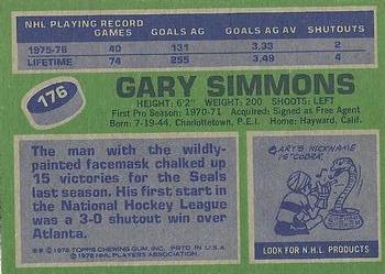1976-77 Topps #176 Gary Simmons Back