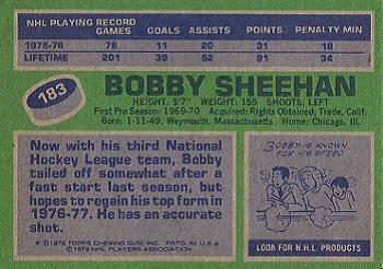 1976-77 Topps #183 Bobby Sheehan Back