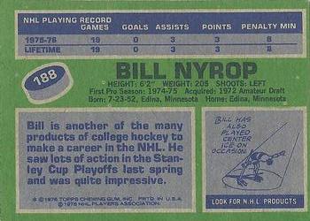 1976-77 Topps #188 Bill Nyrop Back