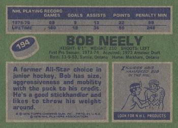 1976-77 Topps #194 Bob Neely Back