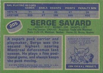 Serge Savard Autographed 1976-77 Topps Card #205 Montreal