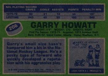 1976-77 Topps #206 Garry Howatt Back