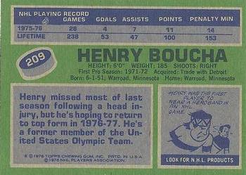 1976-77 Topps #209 Henry Boucha Back