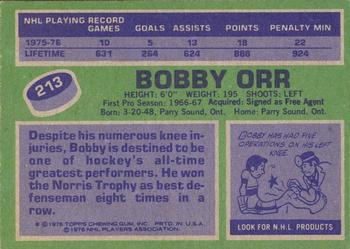 1976-77 Topps #213 Bobby Orr Back