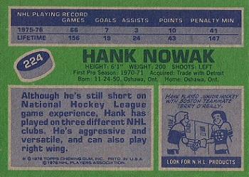1976-77 Topps #224 Hank Nowak Back