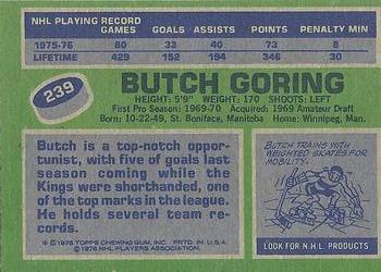 1976-77 Topps #239 Butch Goring Back