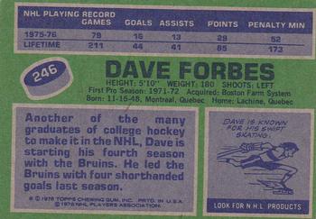 1976-77 Topps #246 Dave Forbes Back