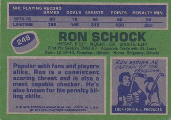 1976-77 Topps #248 Ron Schock Back