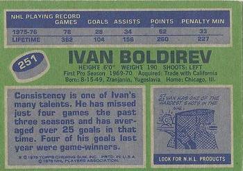 1976-77 Topps #251 Ivan Boldirev Back