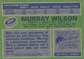 1976-77 Topps #254 Murray Wilson Back